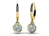 Bezel set round diamond drop earrings with leverbacks in 14KT gold – view 3 of 3