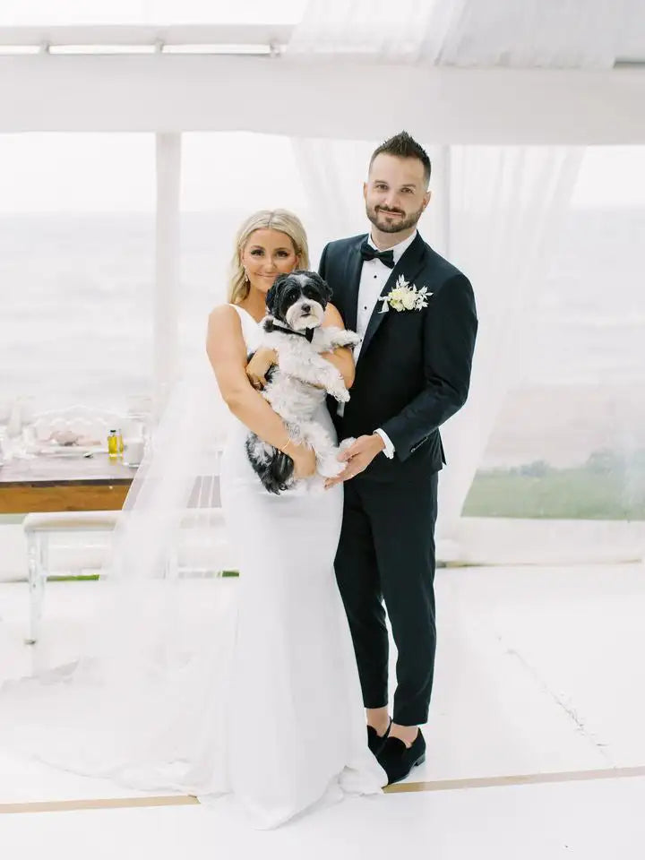 Bride and groom on their wedding day