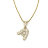 Bubble Initial Diamond Pendant- Choice of White Gold / Yellow Gold or Rose Gold - Lab Diamonds - Lab Natural Necklace