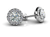 Circle Designer Diamond Stud Earrings- Choice of Lab or Natural Diamonds -.66ct TW to 1.58ct TW - Lab or Natural