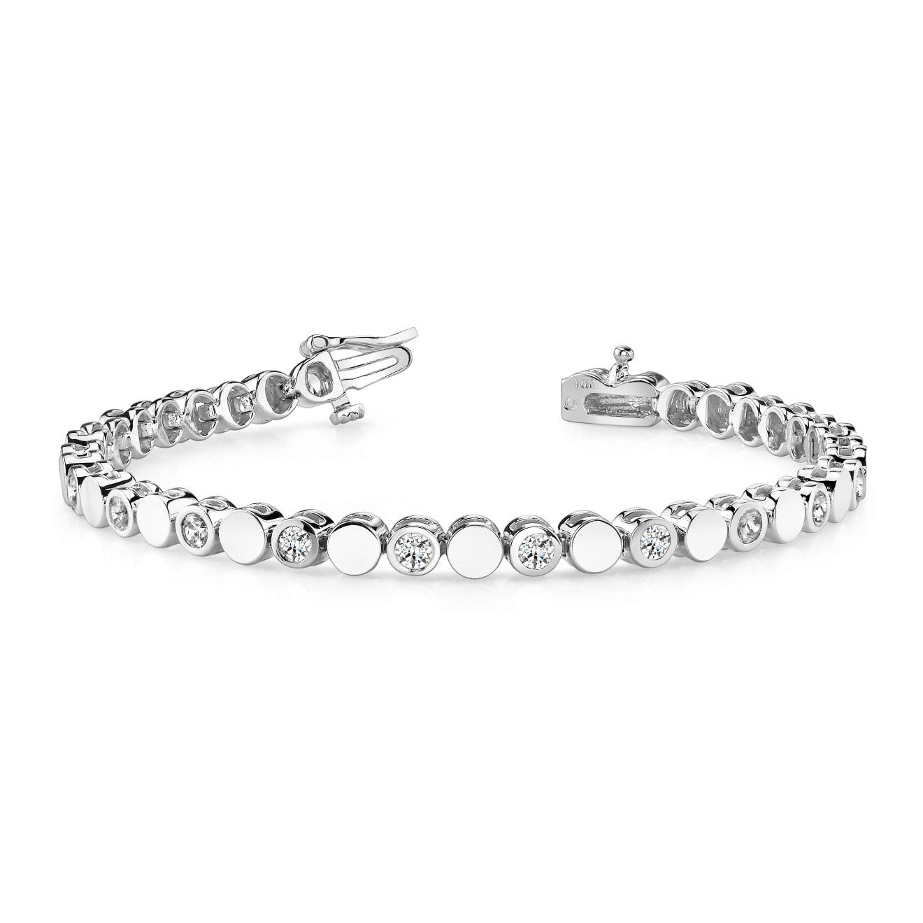 Classic Circle and Diamond Alternating Tennis Bracelet – view 1 of 4