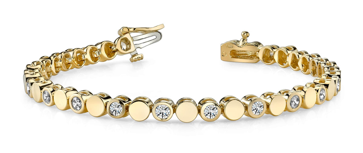 Classic Circle and Diamond Alternating Tennis Bracelet – view 4 of 4