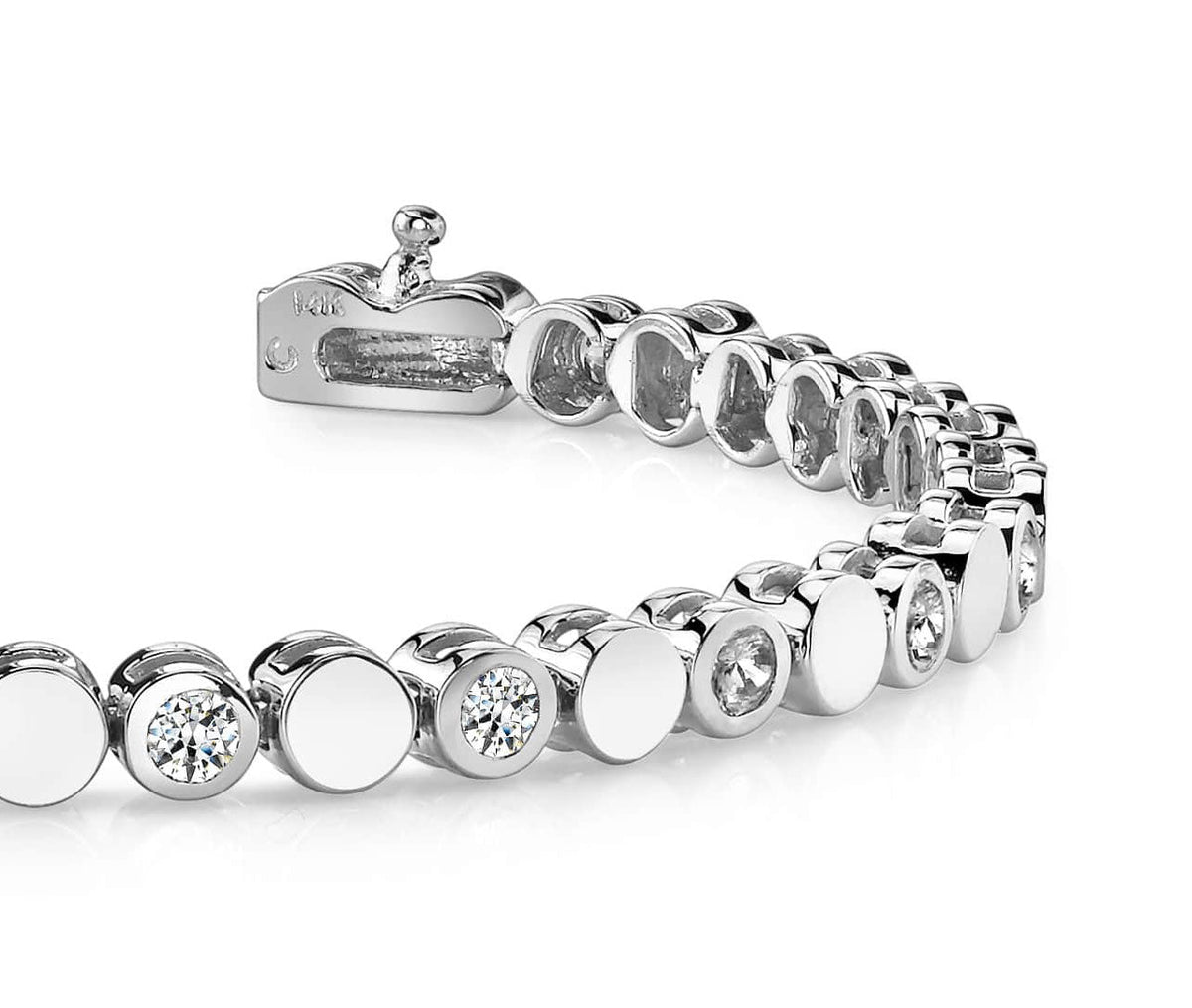Classic Circle and Diamond Alternatting Tennis Bracelet - Available in.96ct - Lab or Natural Bracelet