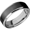 Cobalt Chrome + Polish Polish Finish - 7 mm wide/Beveled/Cobalt Chrome band with one 5 mm Centered inlay of Zirconium.
