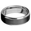 Cobalt Chrome + Polish Polish Finish - 7 mm wide/Beveled/Cobalt Chrome band with one 5 mm Centered inlay of Zirconium.