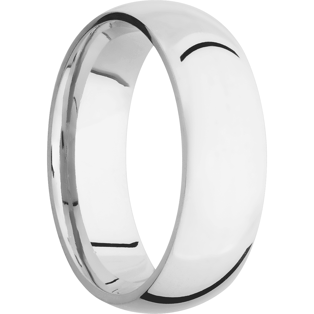 Cobalt Chrome + Polish Finish - 7 mm wide Domed Cobalt Chrome band. - Custom