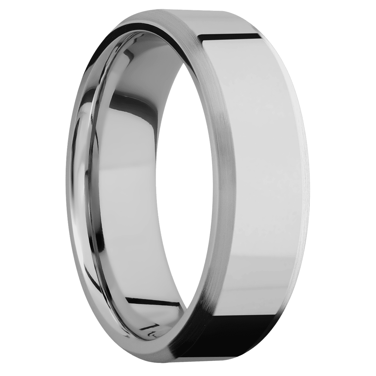 Cobalt Chrome + Polish Satin Finish - 7 mm wide Beveled Cobalt Chrome band. - Custom