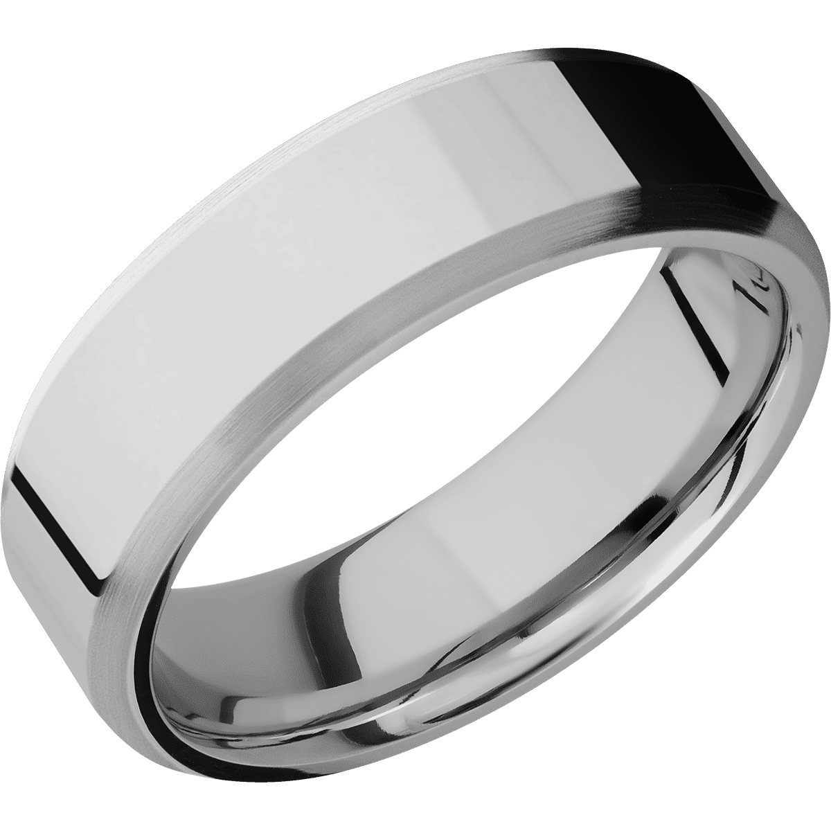 Cobalt Chrome + Polish Satin Finish - 7 mm wide Beveled Cobalt Chrome band. - Custom