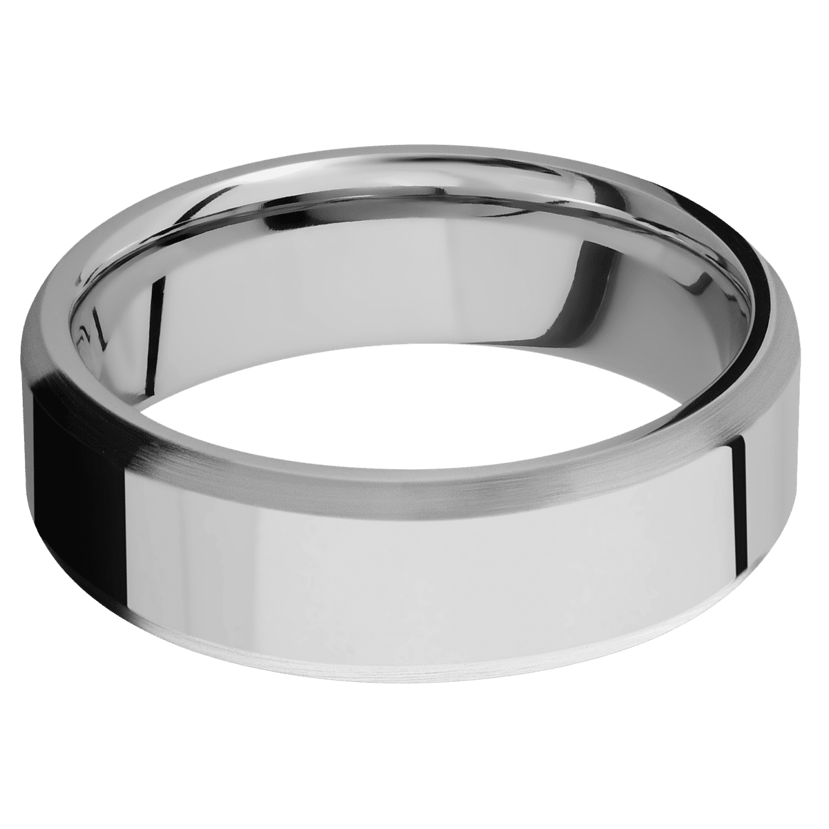 Cobalt Chrome + Polish Satin Finish - 7 mm wide Beveled Cobalt Chrome band. - Custom