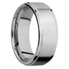 Cobalt Chrome + Satin Polish Finish + 14K White Gold - 8 mm wide Flat Grooved Edges Cobalt Chrome band featuring a 14K