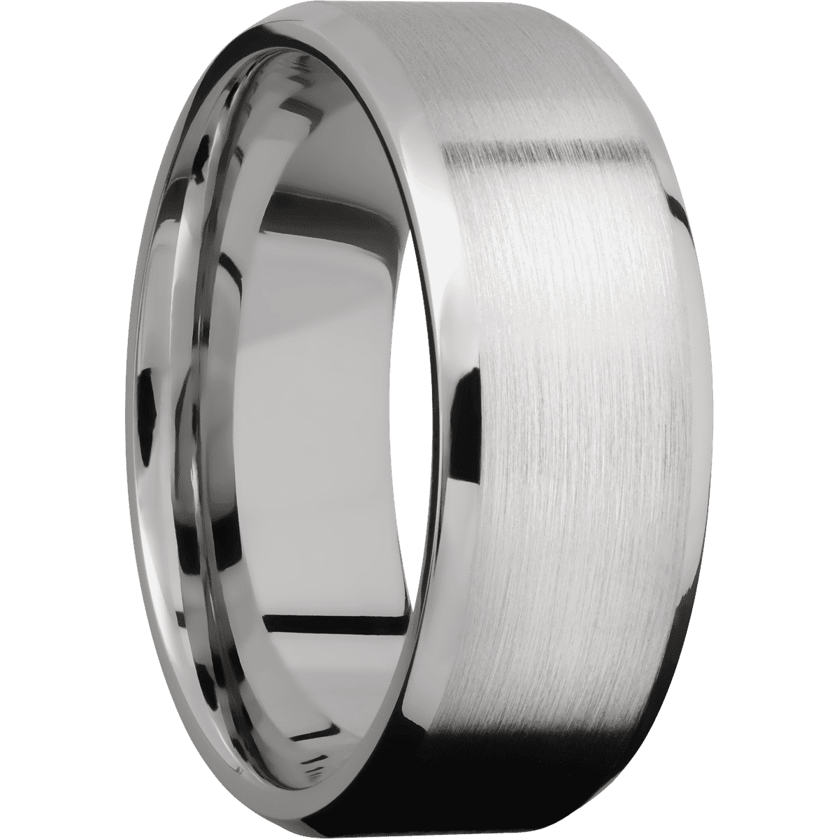 Cobalt Chrome + Satin Polish Finish - 8 mm wide Beveled Cobalt Chrome band. - Custom