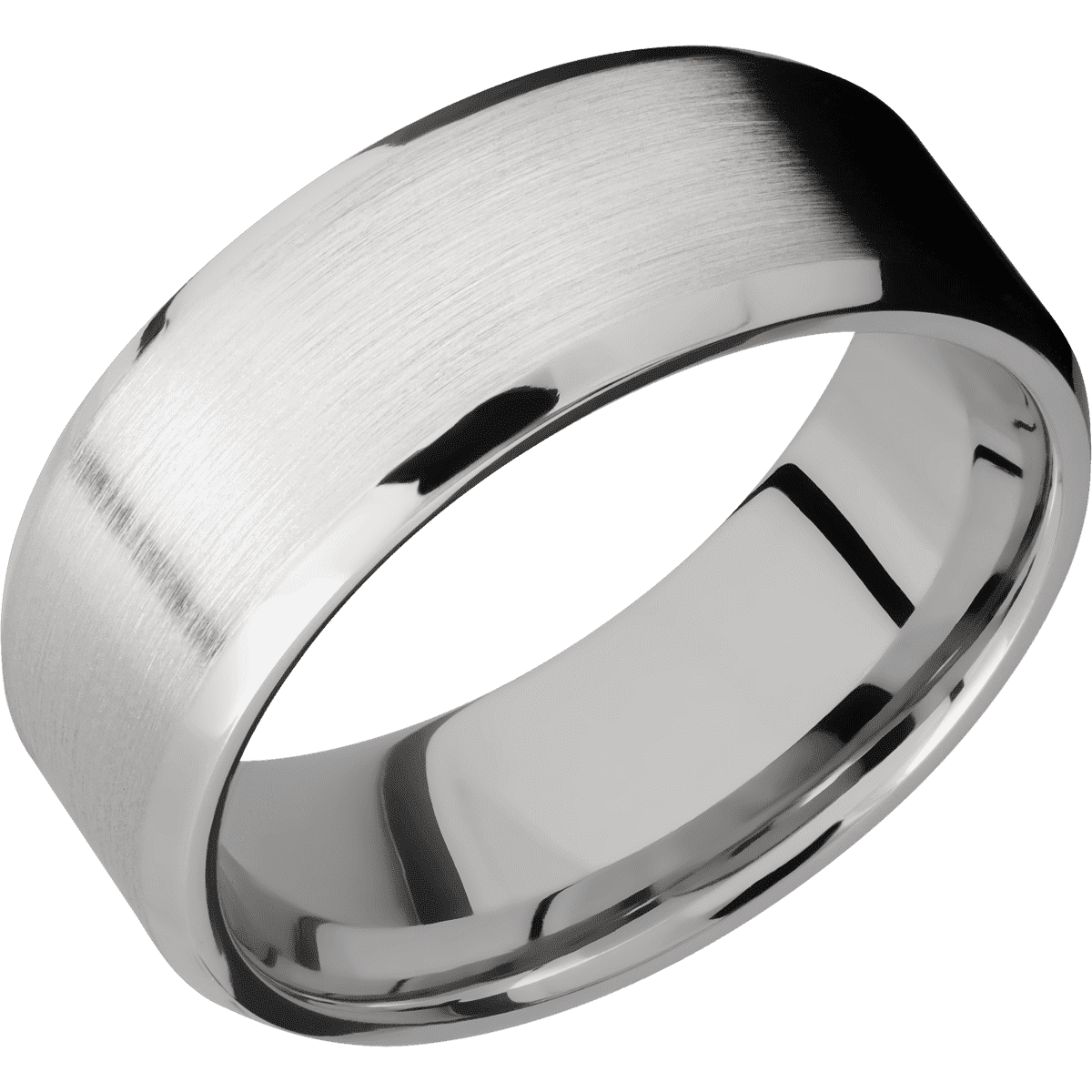 Cobalt Chrome + Satin Polish Finish - 8 mm wide Beveled Cobalt Chrome band. - Custom