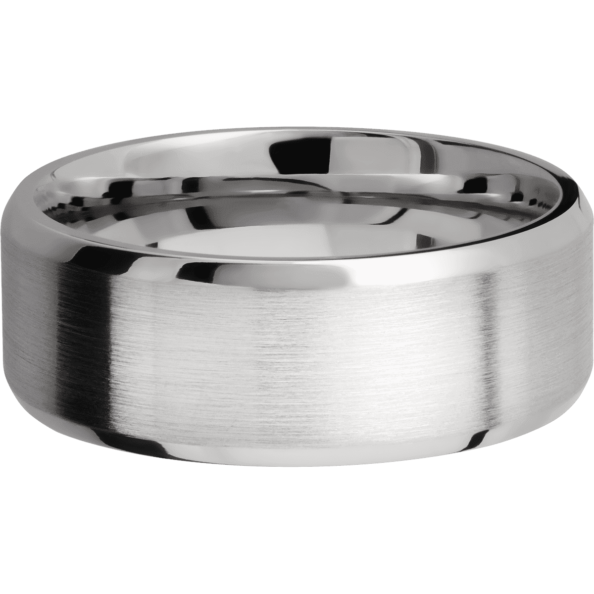 Cobalt Chrome + Satin Polish Finish - 8 mm wide Beveled Cobalt Chrome band. - Custom