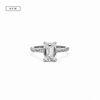 Criss-cut lab diamond engagement ring, 2.00mm vintage swirl pave shank with diamond criss-cross prongs – view 3 of 4