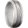 Damascus + Acid Bead Finish - 8 mm wide Domed with two accent grooves Damascus band. - Custom