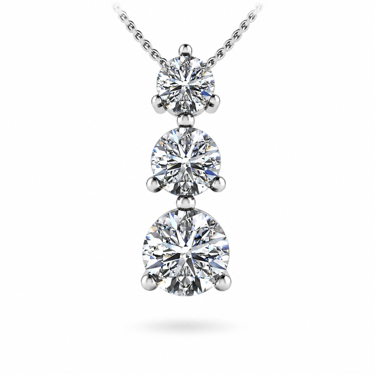 Diamond 3 Stone Pendant – view 1 of 2
