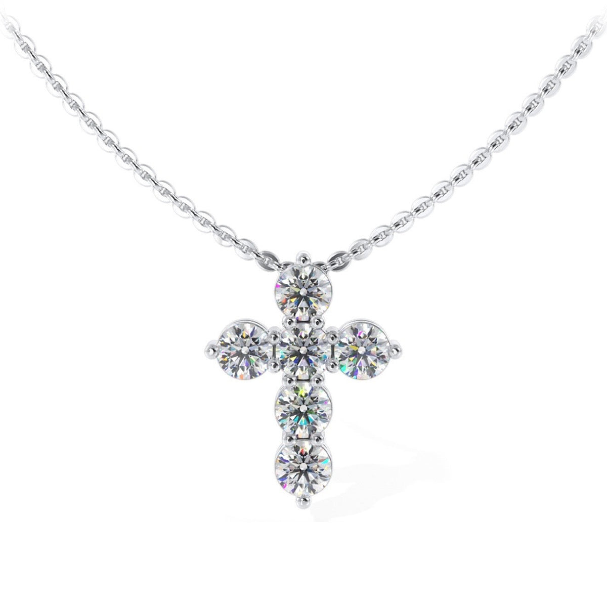 Diamond Cross Pendant - Available in.28 - 2.10ct - Lab / Natural Necklace