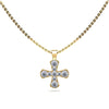 Diamond Cross Pendant with Graduated Stones-.55ct TW - Lab Diamond Necklace