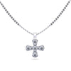 Diamond Cross Pendant with Graduated Stones-.55ct TW - Lab Diamond Necklace