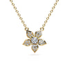 Diamond Pave Flower Pendant-.32ct TW - Lab Diamond Necklace