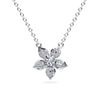Diamond Pave Flower Pendant-.32ct TW - Lab Diamond Necklace