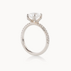 Elongated Cushion Cut Italian Pave Design with Diamond On Prongs- Choice of.50ct /.80ct / 1.00ct or 1.20ct - Hidden