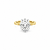 Elongated Cushion Cut Lab Diamond - Braid Shank- Available in 1.00ct -7.00ct - Lab Engagement Ring