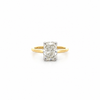 Elongated Cushion Cut Lab Diamond Engagement Ring | 1.80MM Tube Shank | Cathedral | Diamond Encrusted Petal Prongs