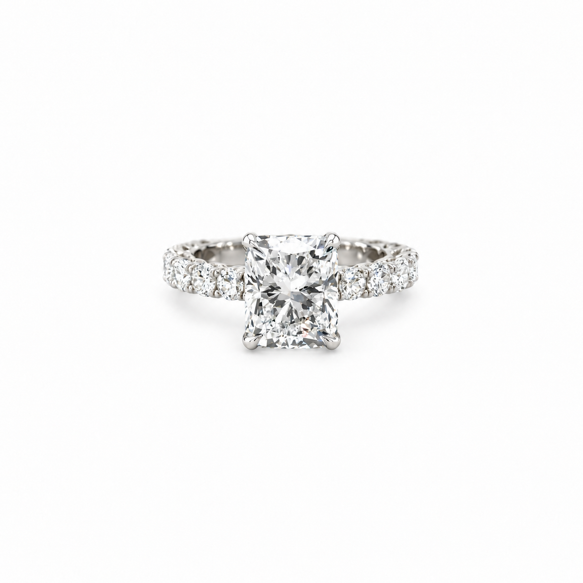 Elongated Cushion Cut Lab Diamond - Cushion Cut Illusion Shank- Available in 1.00ct - 7.00ct - Lab Engagement Ring