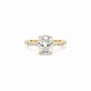 Elongated Cushion lab diamond engagement ring, marquise / round station band – view 1 of 3