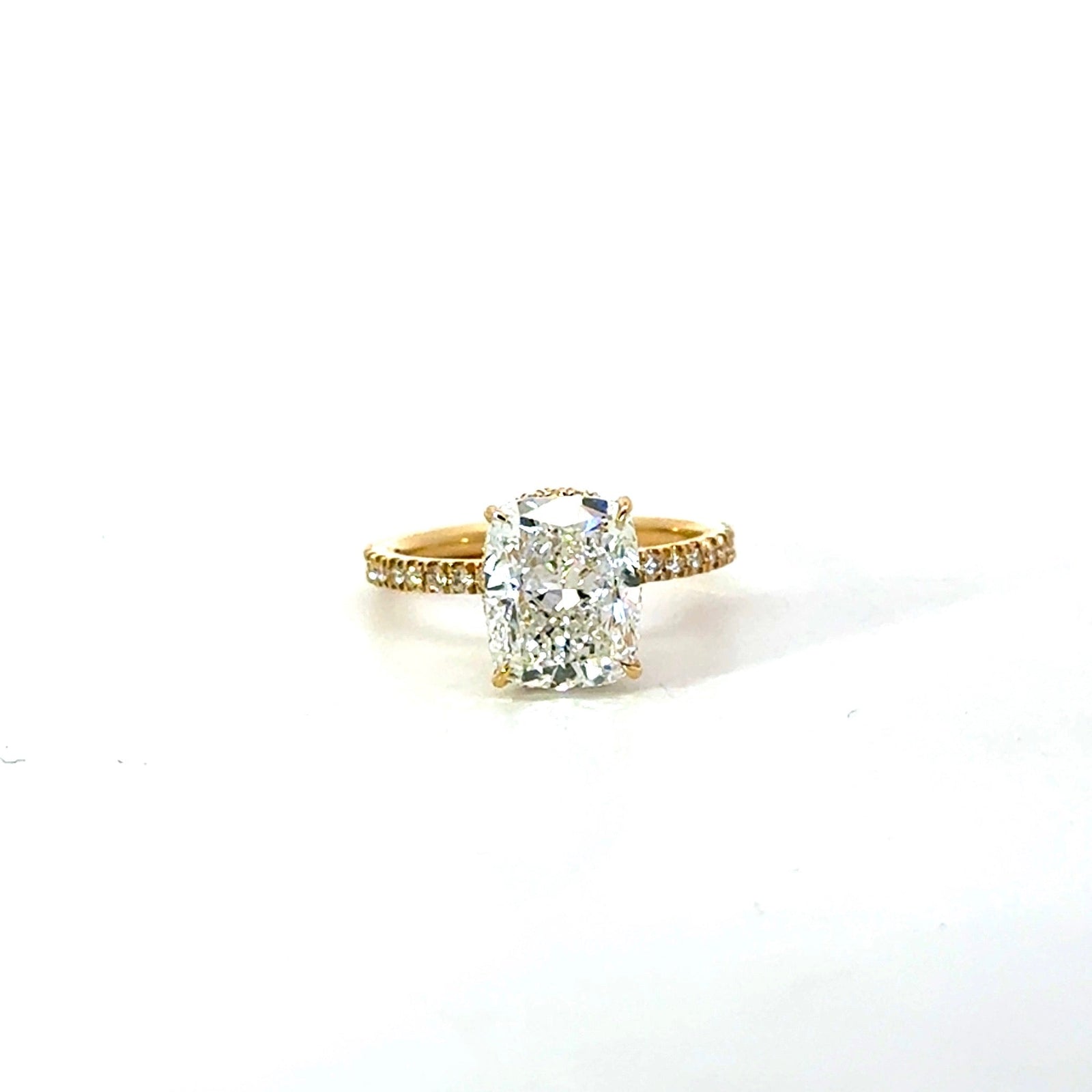 Elongated Cushion Cut Lab Diamond - Wrap-Around Reverse Halo- Available in 1.00ct - 7.00ct - Lab Engagement Ring