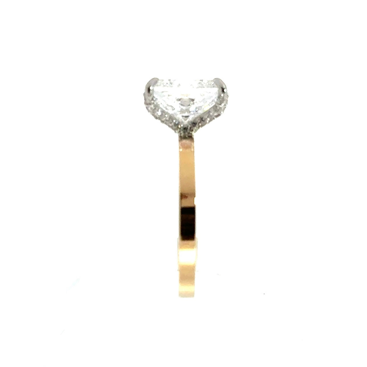 Elongated Cushion natural diamond engagement ring, 2mm cigar band – view 3 of 3