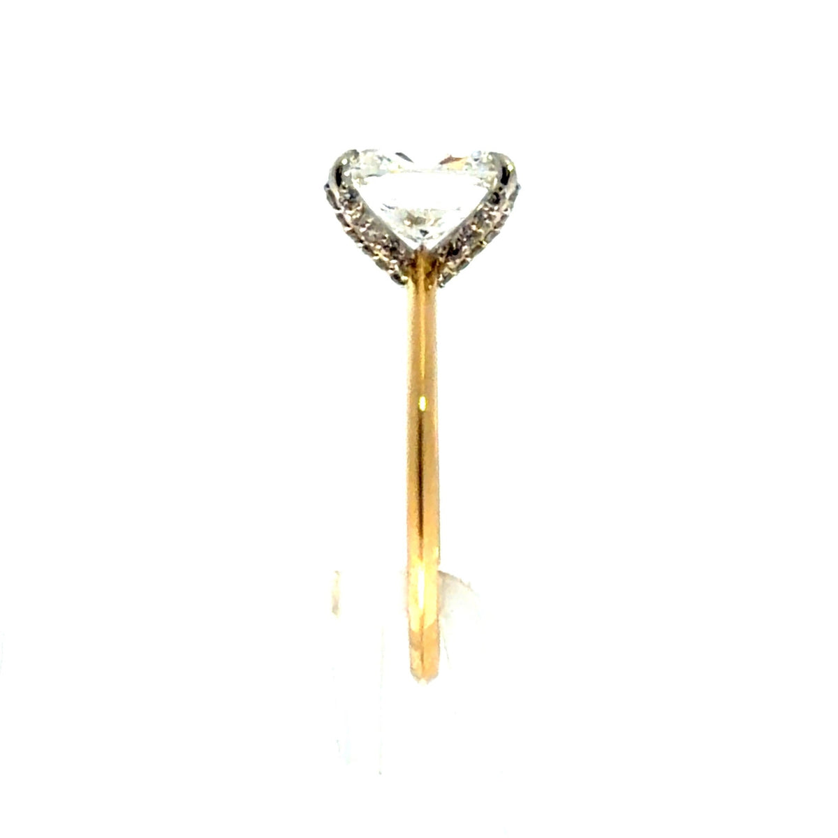 Elongated Cushion natural diamond engagement ring, knife edge design – view 3 of 3