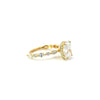 Elongated Cushion natural diamond engagement ring, marquise / round station band – view 2 of 3