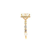 Elongated Cushion natural diamond engagement ring, marquise / round station band – view 3 of 3