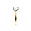 Elongated Cushion natural diamond engagement ring, diamond prongs – view 3 of 3