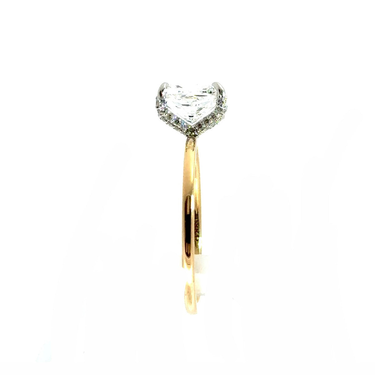 Elongated Cushion natural diamond engagement ring, diamond prongs – view 3 of 3