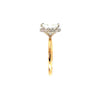 Elongated Cushion natural diamond engagement ring, reverse halo – view 3 of 3