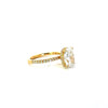 Elongated Cushion natural diamond engagement ring, wrap-around reverse halo – view 2 of 3