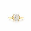 Elongated Cushion Knife-Edge Solitaire | Petal Prong Setting | 18KT Gold - Lab Engagement Ring