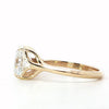 Elongated Cushion Knife-Edge Solitaire | Petal Prong Setting | 18KT Gold - Lab Engagement Ring