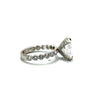 Elongated Cushion natural diamond engagement ring, shared bead shank – view 2 of 3