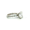 Elongated Cushion Natural Diamond - Shared Bead Shank with Diamond Encrusted Prongs / Choice of.80ct / 1.00ct / 1.20ct