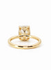 Elongated Cushion lab diamond engagement ring, reverse halo setting, petal prong setting – view 2 of 3