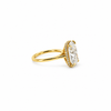 Elongated old mine cut natural diamond engagement ring, 1.80mm cathedral tube shank with wrap-around reverse halo – view 2 of 3