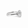 Elongated old mine cut natural diamond engagement ring, 2.20mm cathedral tube split shank with rotated prongs – view 4 of 4