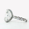 Elongated Old Mine lab diamond engagement ring, marquise illusion setting with diamond prongs – view 2 of 2
