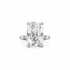 Elongated Old Mine lab diamond engagement ring, marquise illusion setting with diamond prongs – view 1 of 2