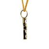 Emerald cut diamond cross pendant in 14KT gold on a popcorn chain – view 3 of 3