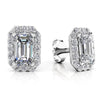 Diamond Emerald Cut Halo Earrings- Choice of Lab or Natural Diamonds -.66ct TW to 2.22ct TW - Lab or Natural Diamond